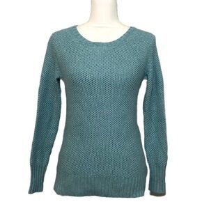 NWOT Light Aqua Blue Knit Wool Blend Crewneck Sweater Pullover Long Sleeve New